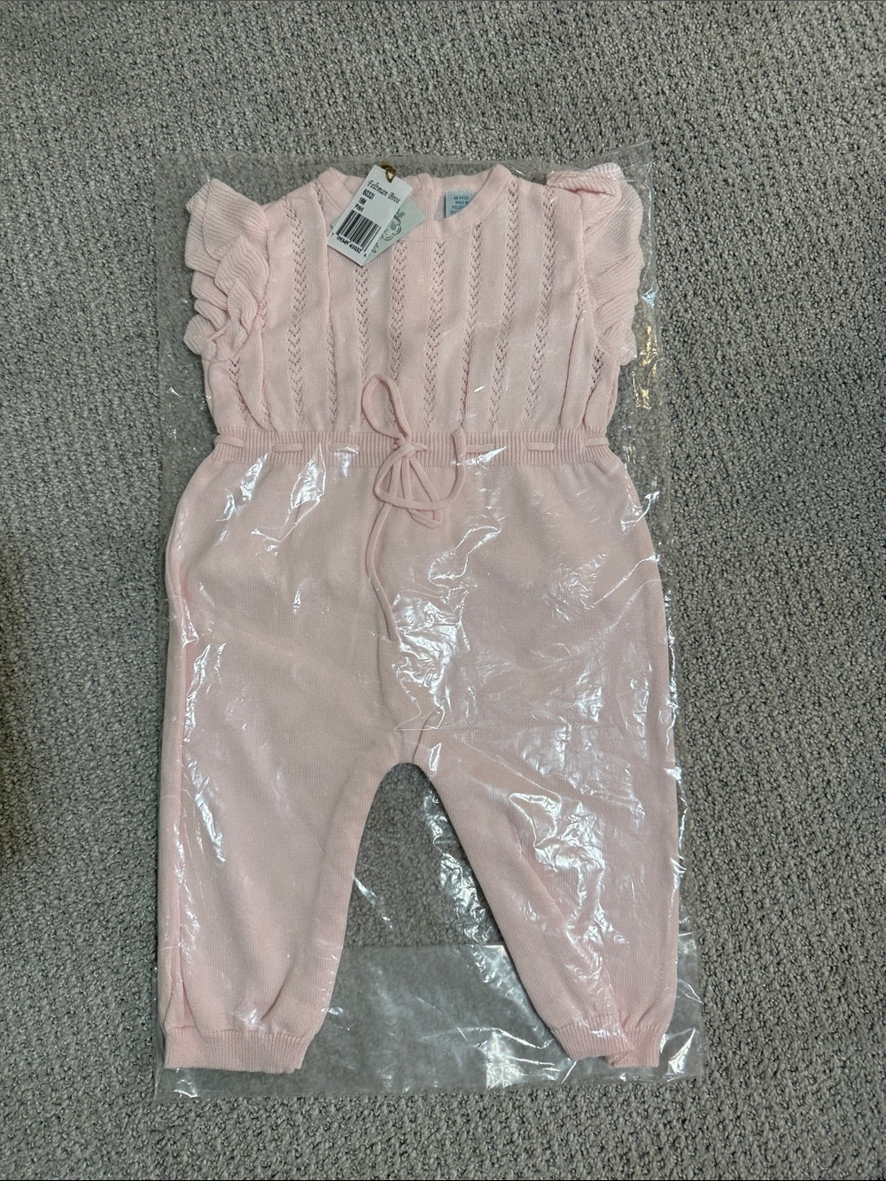 Feltman Bros Pink Knit Baby Romper